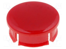 Cap; Colour: red; Mounting: push-in; Mat: plastic