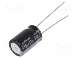 Capacitor: electrolytic; THT; 470uF; 35VDC; Ø10x16mm; Pitch: 5mm