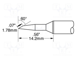 Tip; bevel; 1.8x14mm; 357°C; for soldering station