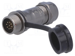 Plug; female; ST12; PIN: 9; IP67; 5÷8mm; 3A; soldering; for cable