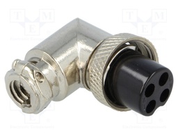 Plug; microphone; female; PIN: 4; for cable; angled 90°