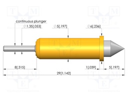 Test needle; Spring compression: 4mm; 5mm; 5A; steel; Ø: 4mm; needle