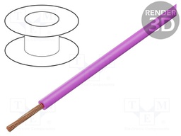 Wire; TLY; stranded; Cu; 0.22mm2; pink; PVC; 150/300V; 200m; Class: 5
