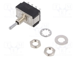 Switch: toggle; Pos: 3; 4PDT; (ON)-OFF-(ON); 6A/125VAC; 6A/6VDC
