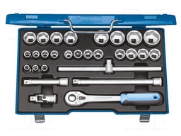 Wrench-set; 6-angles,rattle,socket spanner; 1/2"; 28pcs.