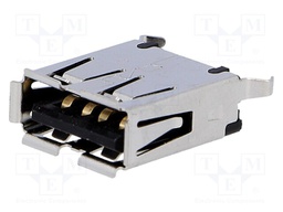 Socket; USB A; on PCBs; THT; PIN: 4; straight