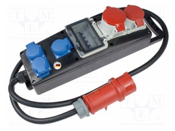 Extension lead; 5G6mm2; three-phase,with flap,with holder; 2m