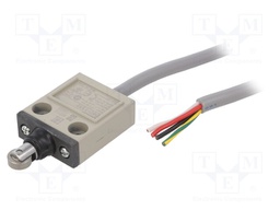 Limit switch; oblong metal roller Ø12mm; NO + NC; 10A; lead 5m