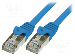 Patch cord; F/UTP; 5e; stranded; CCA; PVC; blue; 2m; 26AWG