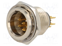 Socket; XLR mini; male; PIN: 6; soldering; 1.2A; 0.38mm2