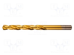 Drill bit; for metal; Ø: 9mm; L: 125mm; high speed steel HSS-TIN