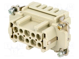 Connector: rectangular; female; Han ES; PIN: 10; 10+PE; size 10B