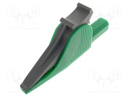 Crocodile clip; 36A; green; Grip capac: max.41mm; Socket size: 4mm