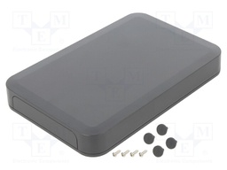 Enclosure: with panel; PF; X: 125mm; Y: 190mm; Z: 25mm; ABS; dark grey