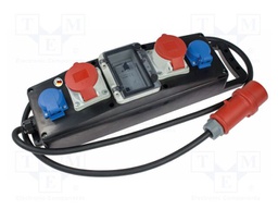 Extension lead; 5G2.5mm2; three-phase,with flap,with holder