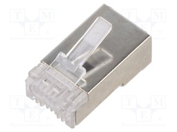 Plug; RJ45; PIN: 8; Cat: 5e; shielded,pass through; Layout: 8p8c