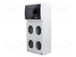 Enclosure: for modular components; grey; No.of mod: 8; Holes no: 4