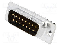 D-Sub; PIN: 15; plug; male; screw terminal; for cable; gold-plated
