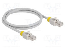 Patch cord; S/FTP; Cat: 6a; RJ45 plug,both sides; 1m; LSZH; grey