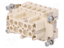 Connector: rectangular; female; Han E High Temp; PIN: 10; size 10B