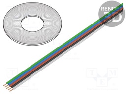 Wire: ribbon; stranded; Cu; 5x0,25mm2; PVC; 350V; 10m; Kind: FBK Toy