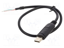 Cable; USB 2.0; wires,USB A plug; 0.5m; black; Cu; Interface: RS485