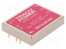 Converter: DC/DC; 30W; Uin: 18÷75V; 12VDC; Iout: 2.5A; 330kHz