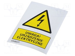 Safety sign; warning; W: 74mm; H: 52mm; FS