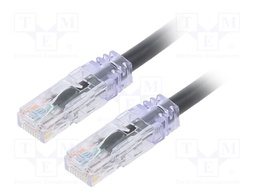 Patch cord; TX6A™ 10Gig,U/UTP; 6a; solid; Cu; PVC; black; Len: 2m