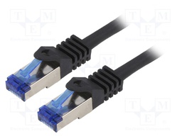 Patch cord; S/FTP; 6a; stranded; Cu; LSZH; black; 10m; 26AWG