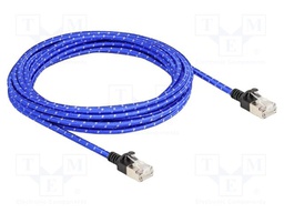 Patch cord; U/FTP; Cat: 6a; RJ45 plug,both sides; 5m; textile