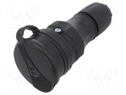 Connector: AC supply; female; socket; 2P+PE; 250VAC; 16A; for cable