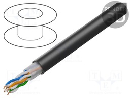 Wire; BiTLAN,U/UTPf; 4x2x23AWG; 6; solid; Cu; polyethylene; black