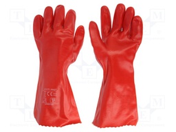 Protective gloves; Size: 10; red; PVC; long