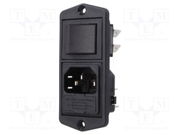 Connector: AC supply; socket; male; 10A; 250VAC; IEC 60320; UL94V-0
