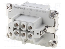 Connector: HDC; female; C146; PIN: 6; 6+PE; size E6; spring clamp