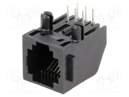 Socket; RJ12; PIN: 6; Cat: 3; Layout: 6p6c; THT; on PCBs; 12.7mm