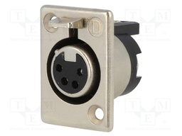 Socket; XLR; female; PIN: 4; straight; soldering; silver plated; 50V