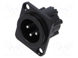 Connector: XLR; socket; male; Plating: silver plated; soldering