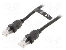 Patch cord; UTP; 6; Cu; PVC; black; 8m; RJ45 plug,both sides; 26AWG