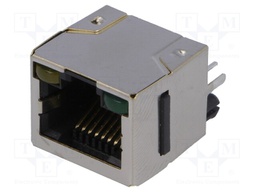 Socket; RJ45; Cat: 5; shielded,with LED; Layout: 8p8c; THT; straight