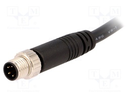 Connector: M8; 1m; male; PIN: 4; straight; plug; 3A; 30V; IP67