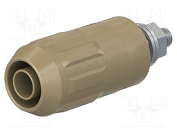 Socket; 4mm banana; 20A; brown; insulated; screw