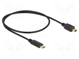 Cable; USB 2.0; USB B mini plug,USB C plug; gold-plated; 0.5m