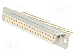 D-Sub; PIN: 37; socket; female; on PCBs; angled; THT