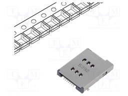 Connector: for cards; Nano SIM; double,push-pull; SMT