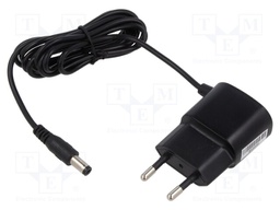 Power supply: switched-mode; 12VDC; 0.5A; Out: 5,5/2,1; 6W; Plug: EU