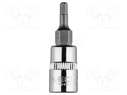 Socket; hex key,socket spanner; HEX 3mm; 1/4"; short