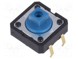 Microswitch TACT; SPST-NO; Pos: 2; 0.05A/24VDC; THT; none; 1.27N