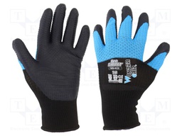 Protective gloves; Size: 7,S; black/blue; latex,polyester